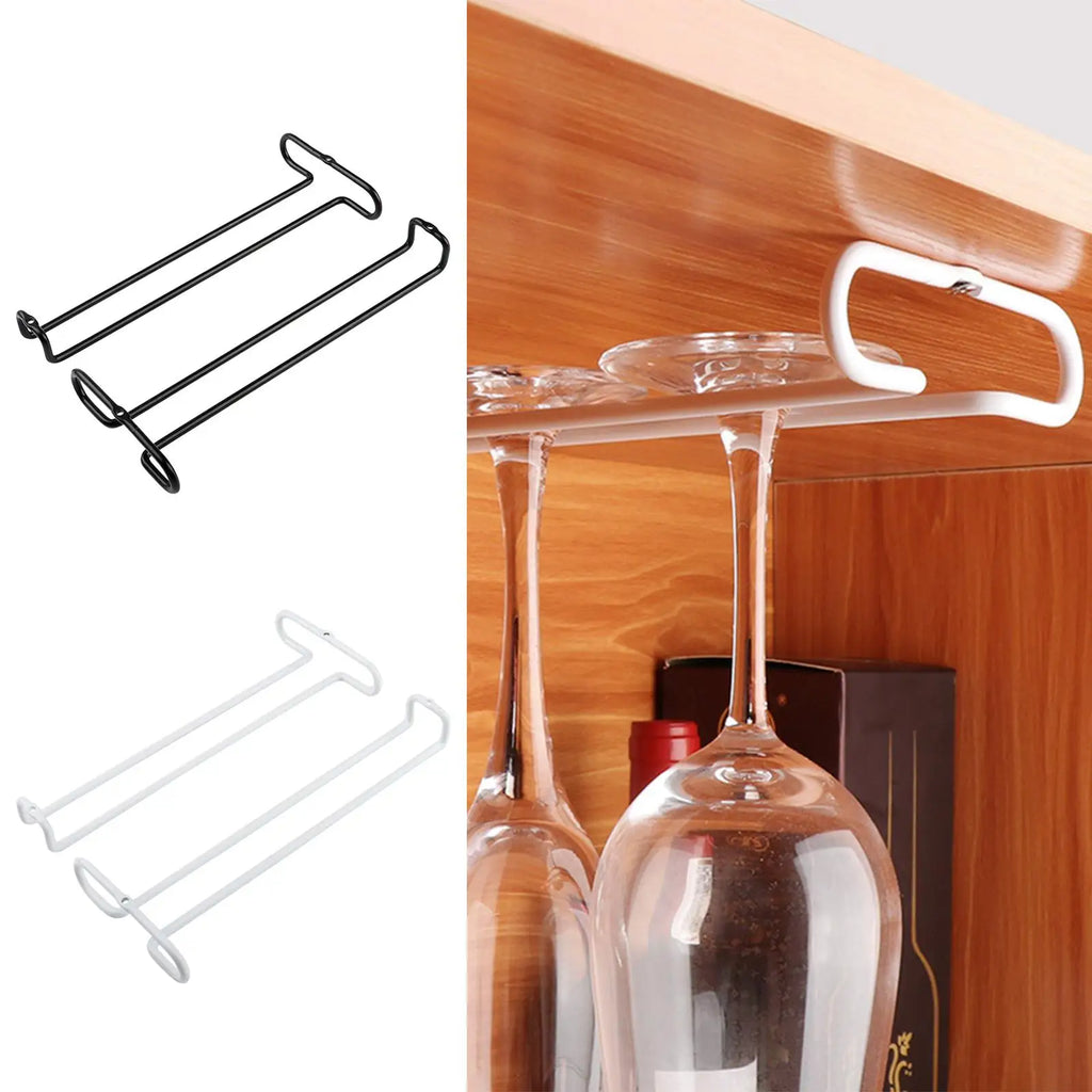 Under Cabinet Wine Glass Holder – 2-Pack Stemware Rack Wine Glass Rack SPOT