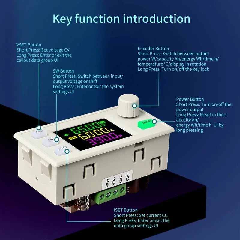 XY6509X Buck-Boost DC Converter 65V 9A 585W CC CV Power Supply DC-DC Converter Module SPOT