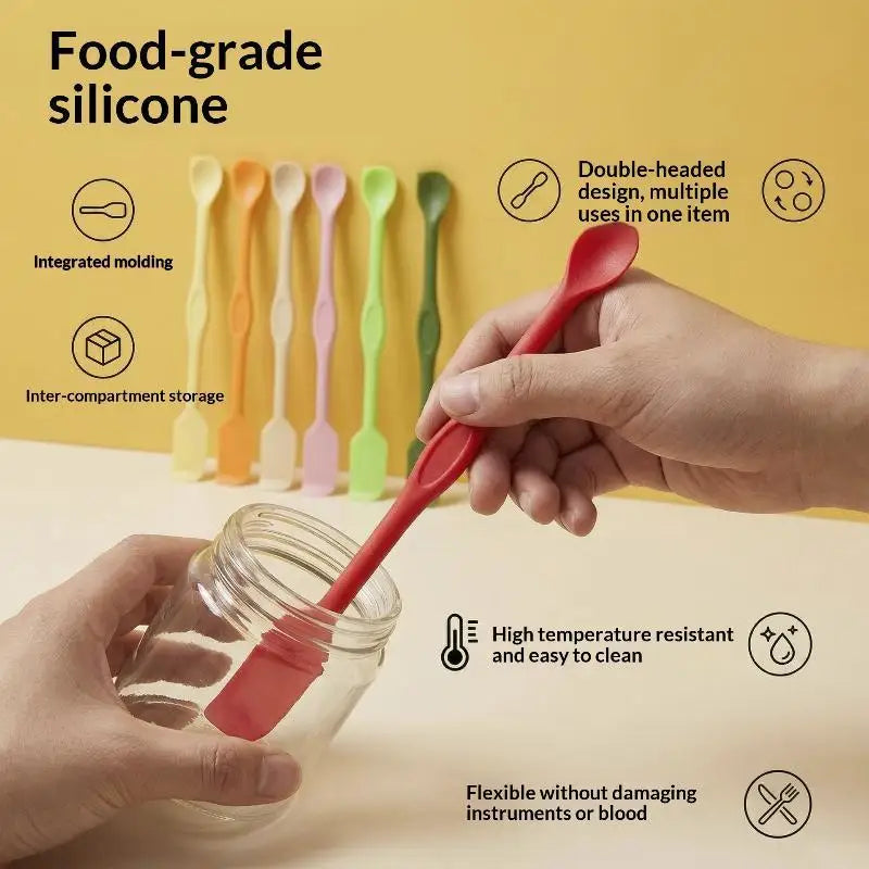 Double-Ended Silicone Spatula Spoon – BPA-Free Kitchen Tool Silicone Spatula Spoon SPOT
