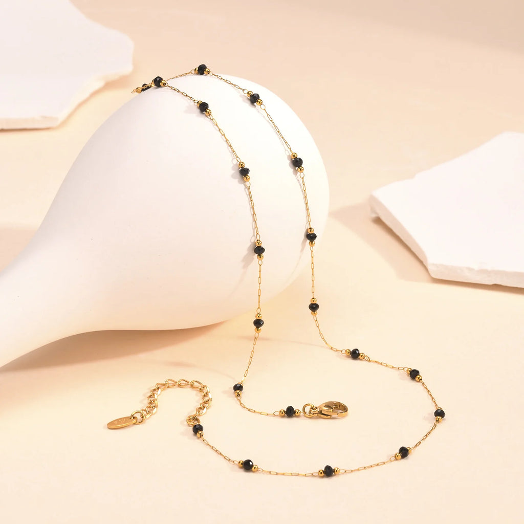 18K Gold Plated Stainless Steel Bead Chain Necklace for Women Chain Bead Necklace SPOT