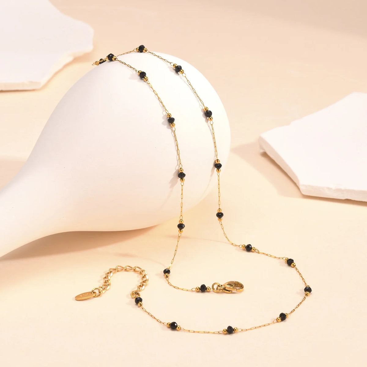 18K Gold Plated Stainless Steel Bead Chain Necklace for Women Chain Bead Necklace SPOT