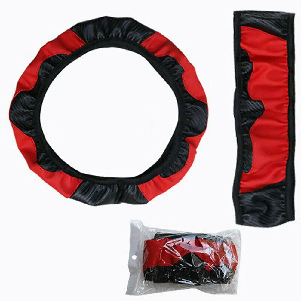 PU Leather Steering Wheel Cover – Fits 14.5–15.5 Inch Wheels Steering Wheel Cover SPOT