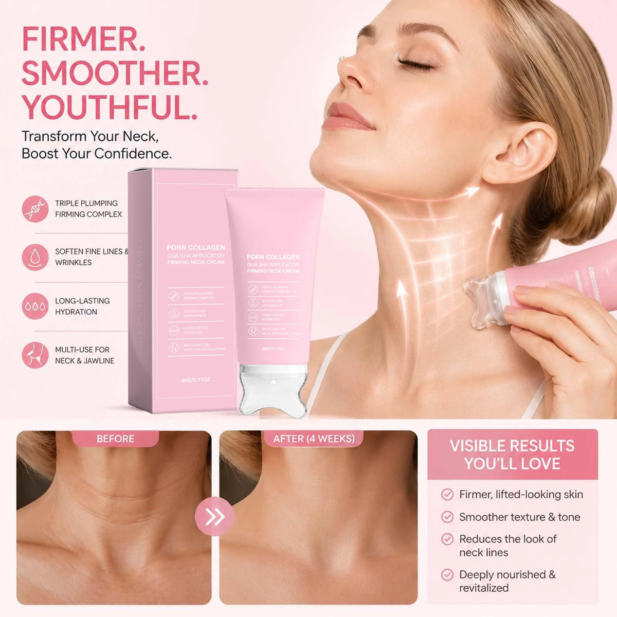PDRN Collagen Gua Sha Neck Cream – Firming Contour Care Neck Firming Cream SPOT