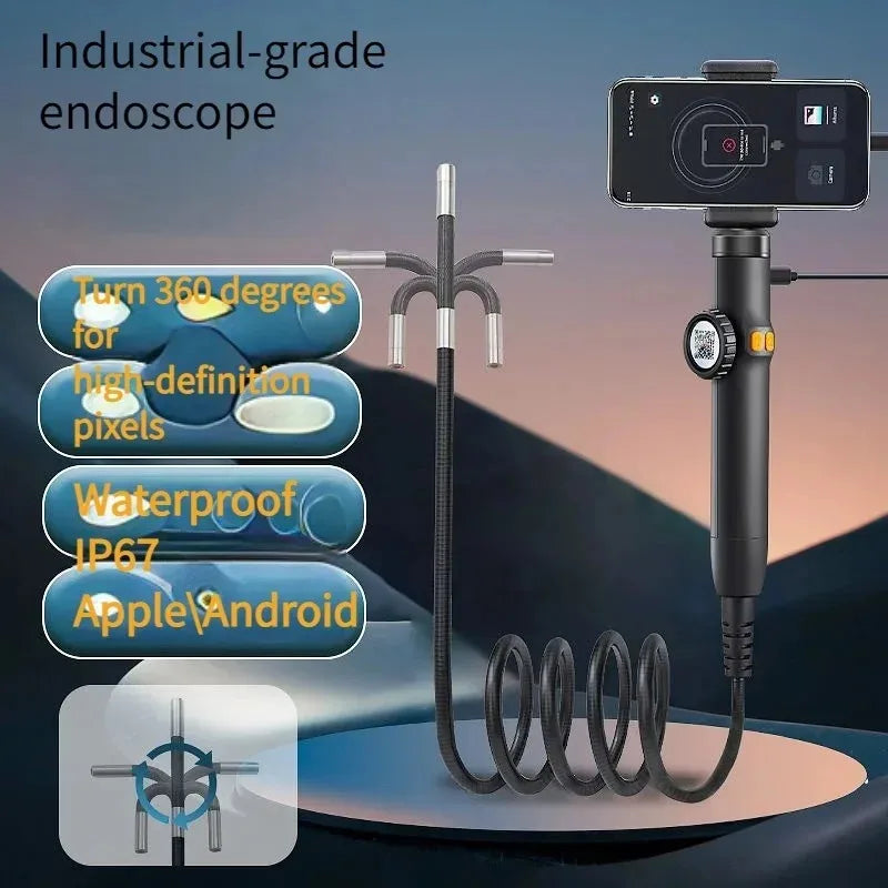 360° Rotating Borescope 1080P – 6mm Waterproof Inspection Camera Inspection Camera SPOT