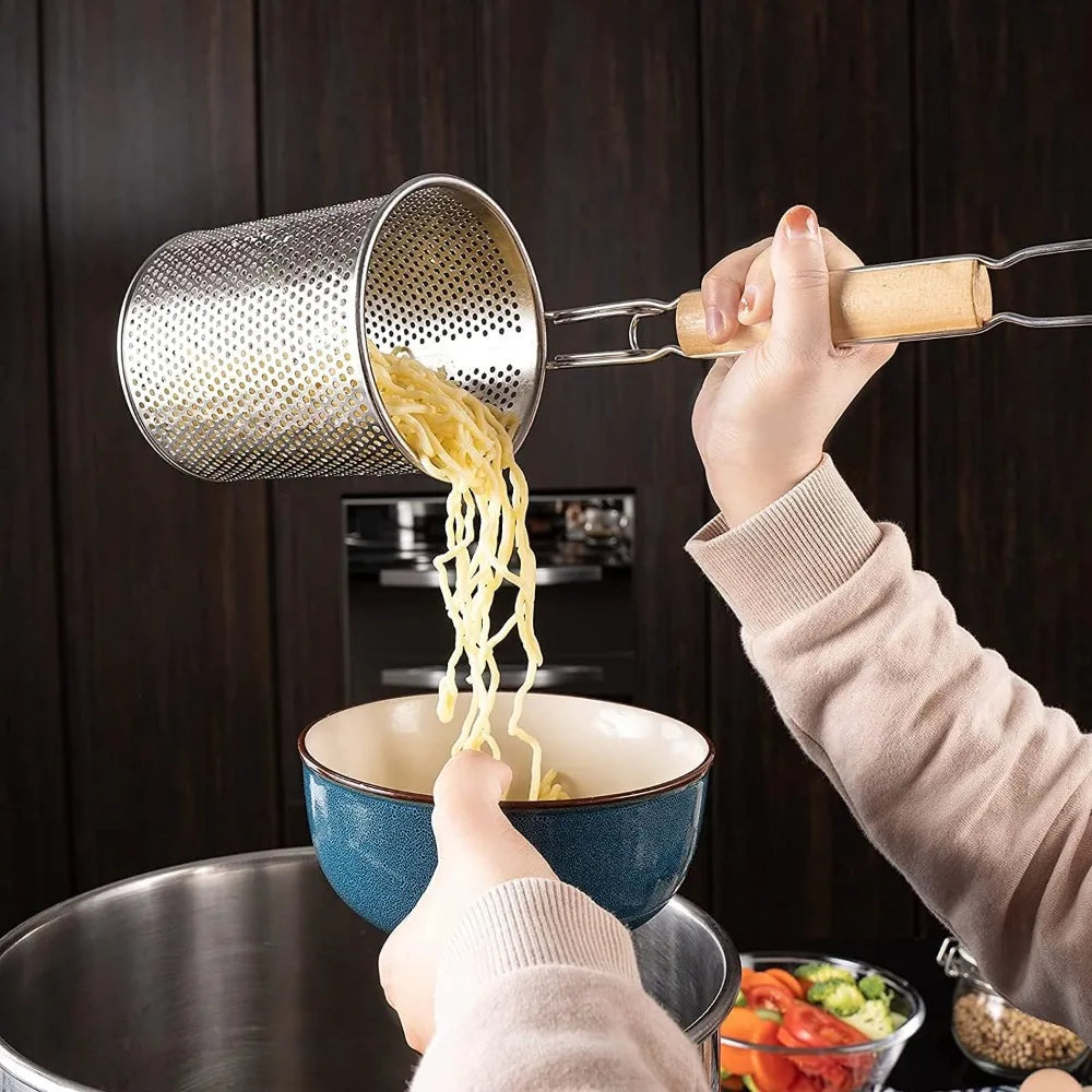 Stainless Steel Deep Mesh Skimmer Basket – Wooden Handle Mesh Skimmer Basket SPOT