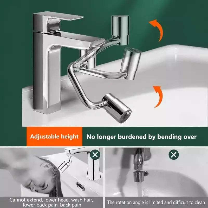 1080° Rotatable Faucet Aerator – 2-Mode Sink Water Extender Faucet Aerator Extender SPOT