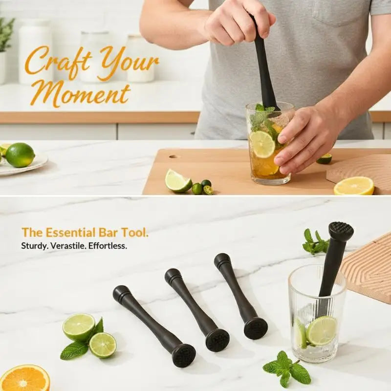 Professional Cocktail Muddler – Grooved Nylon Head Bar Tool Cocktail Muddler SPOT