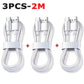 3-Pack 120W USB-C Fast Charging Cable 10A 2M | Type-C USB-C Charging Cable SPOT 3PCS-2M