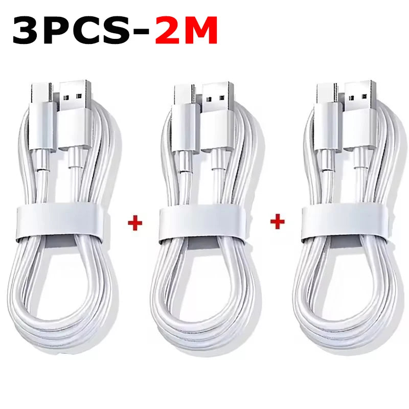 3-Pack 120W USB-C Fast Charging Cable 10A 2M | Type-C USB-C Charging Cable SPOT 3PCS-2M