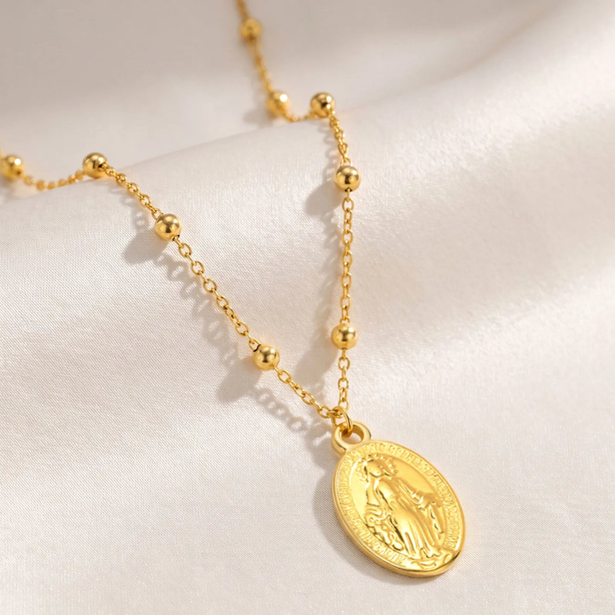18K Gold Virgin Mary Pendant Necklace – Catholic Gift for Women Pendant Necklace SPOT