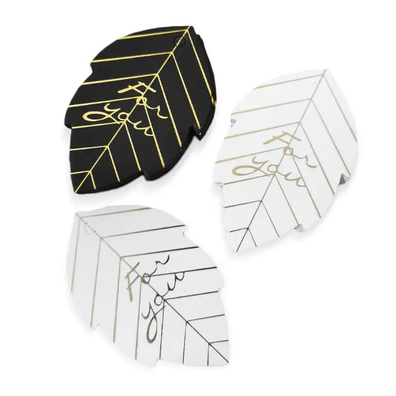 50-Pack Gold Foil Thank You Gift Tags – Black & White Cardstock Gift Hang Tags SPOT