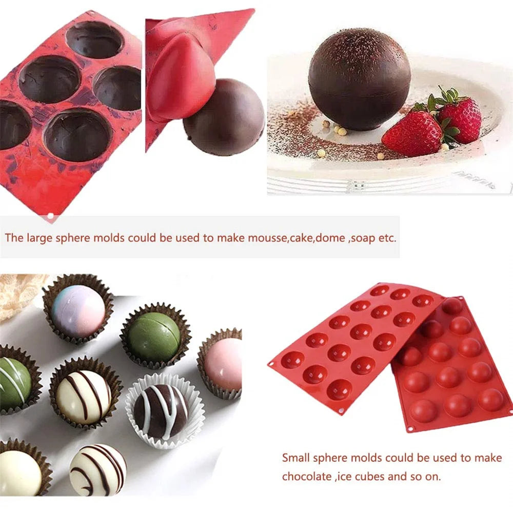 Sphere Silicone Dome Mold for Chocolate, Candy & Cake Silicone Baking Mold SPOT