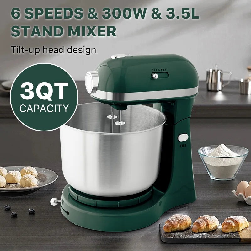 3.5L 300W Planetary Stand Mixer – 6-Speed Tilt-Head Food Mixer Planetary Stand Mixer SPOT