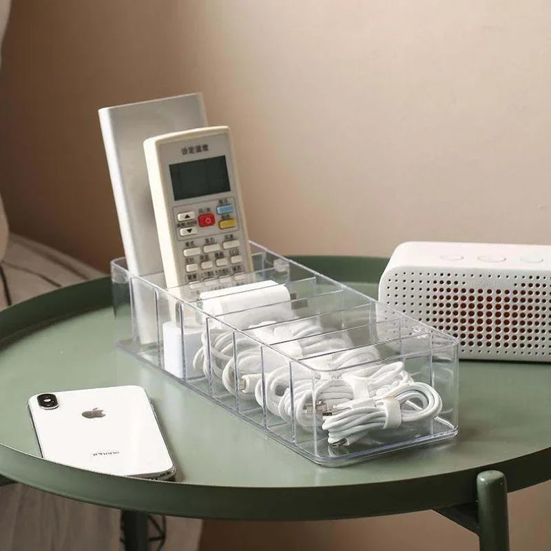 8-Grid Cable & Desk Organizer Box with Dustproof Cover Desktop Storage Organizer SPOT