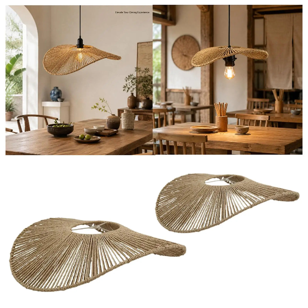 Woven Paper Rope Lampshade – Boho Pendant Light Shade Pendant Lampshade SPOT S