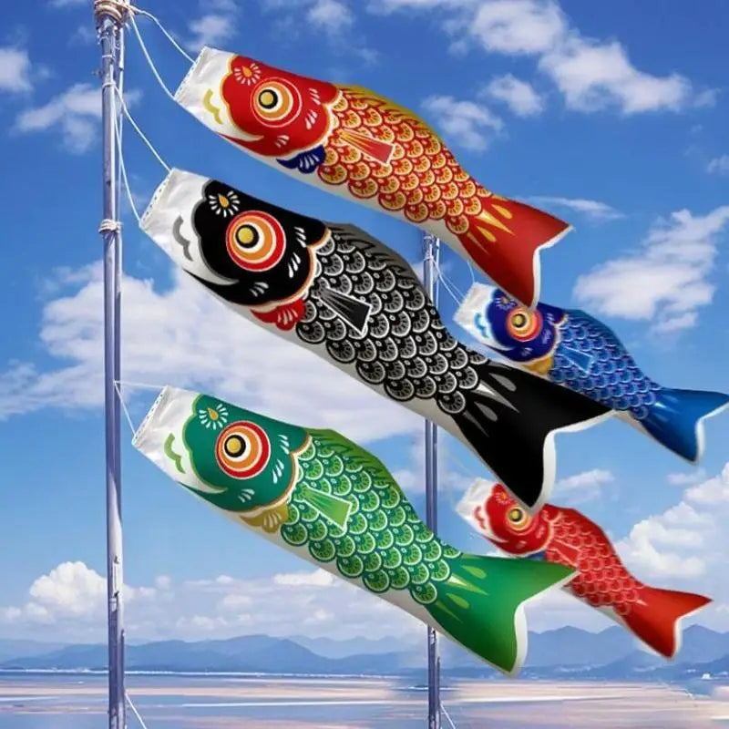 Japanese Koinobori Carp Windsock – Satin Festival Decor Flag Festival Yard Decor SPOT