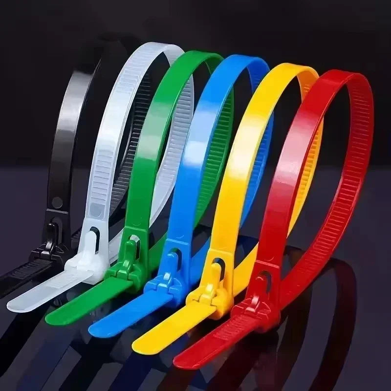 100-Pack Reusable Self-Locking Nylon Cable Ties – Mixed Colors Reusable Cable Ties SPOT