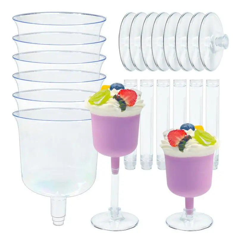 10-Pack Clear Plastic Champagne Goblets – Disposable Party Cups Disposable Champagne Goblets SPOT