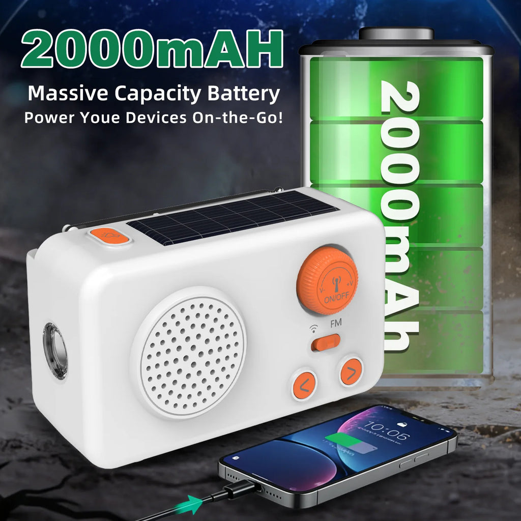 Solar Hand Crank Emergency Radio – Flashlight, Power Bank & SOS Emergency Survival Radio SPOT