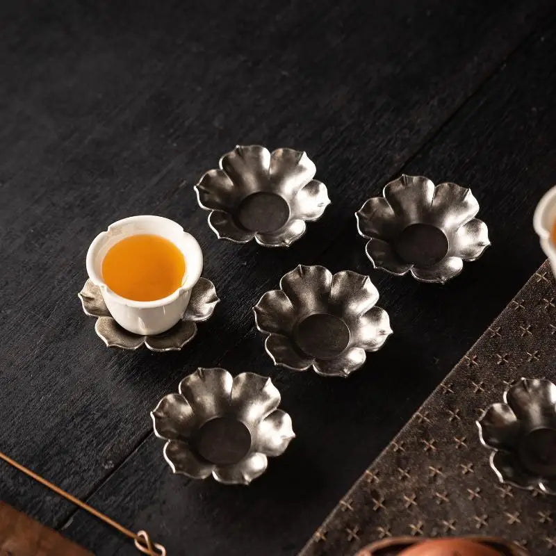 Antique Alloy Lotus Tea Coaster – Zen Heat-Insulated Cup Mat Tea Cup Coaster SPOT