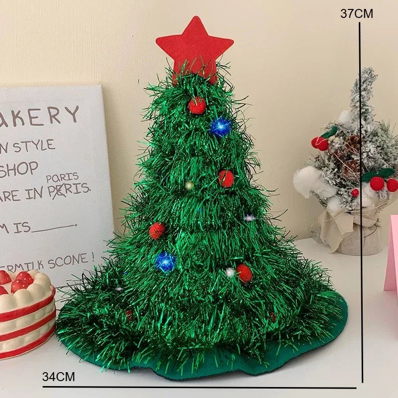 Glitter Christmas Tree Hat – Adult Holiday Costume & Photo Prop Holiday Costume Hat SPOT