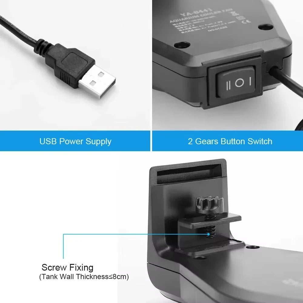 USB Aquarium Cooling Fan with Speed Control – Fish & Shrimp Tank Aquarium Cooling Fan SPOT