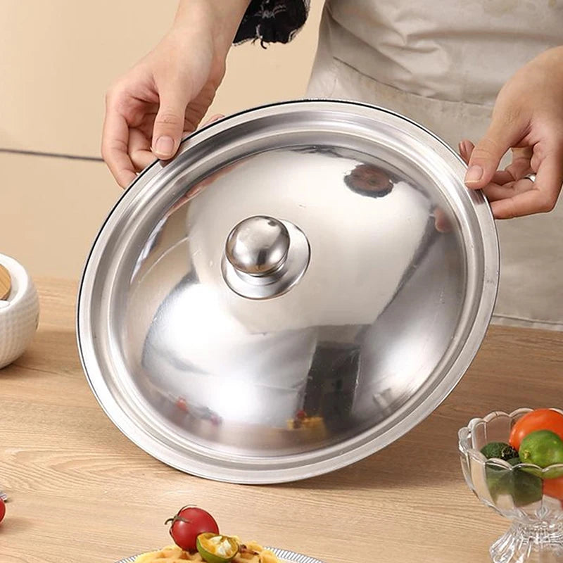 Stainless Steel Universal Pot Lid 10–32cm | Skillet Wok Cover Pot Lid SPOT