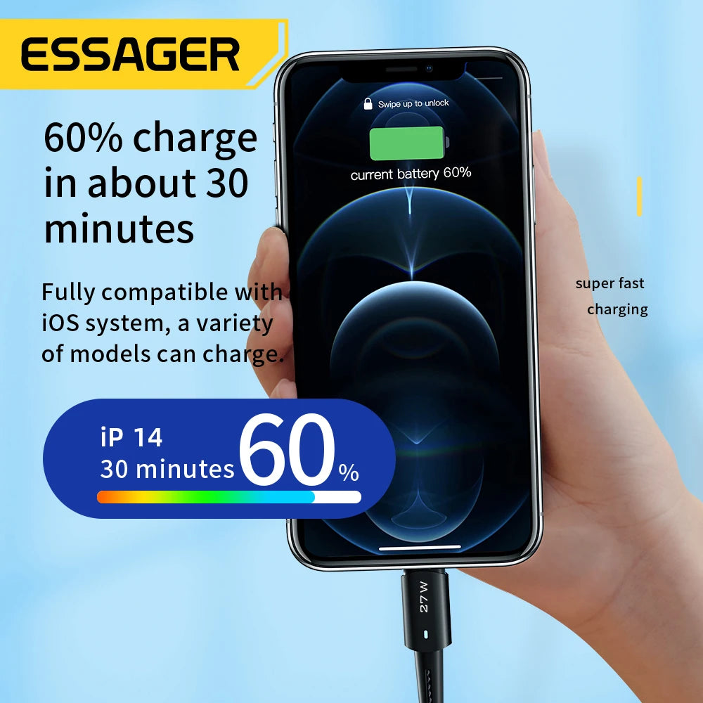Essager USB-C to Lightning Cable – 20W Fast Charging 0.5–3m USB Charging Cable SPOT