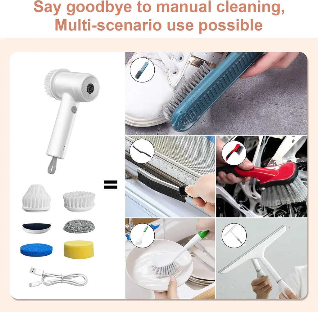 Electric Spin Scrubber – 6-Head Cordless Cleaning Brush Electric Spin Scrubber SPOT