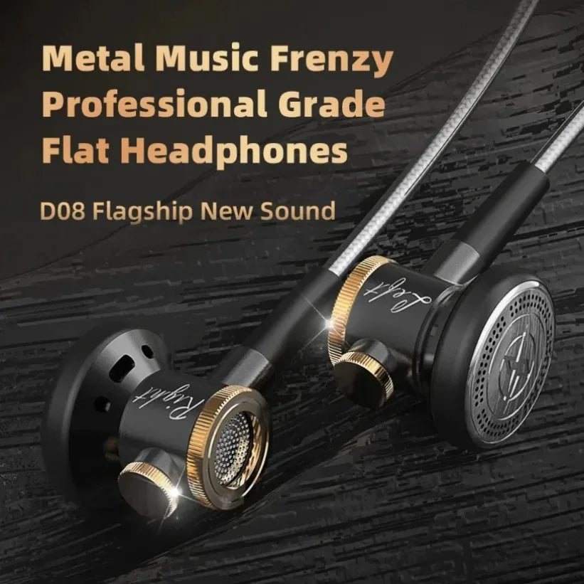 VIKEFON D08 Wired Flat-Head Earphones – 16mm Driver & Mic Wired Earphones SPOT