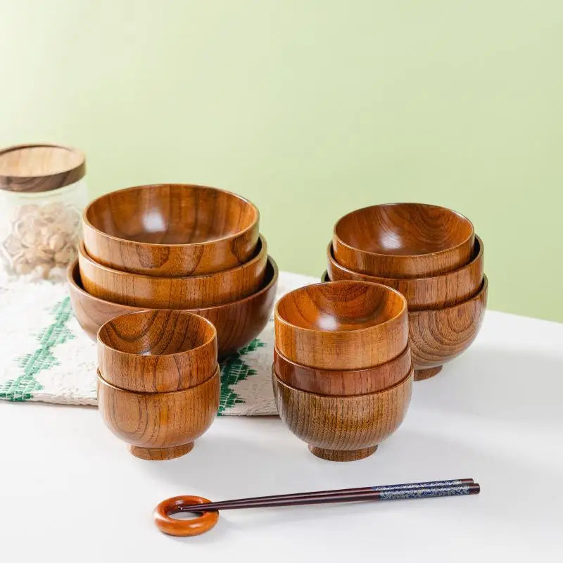 Jujube Wooden Bowl – Natural Solid Wood Soup & Rice Bowl Wooden Serving Bowl SPOT