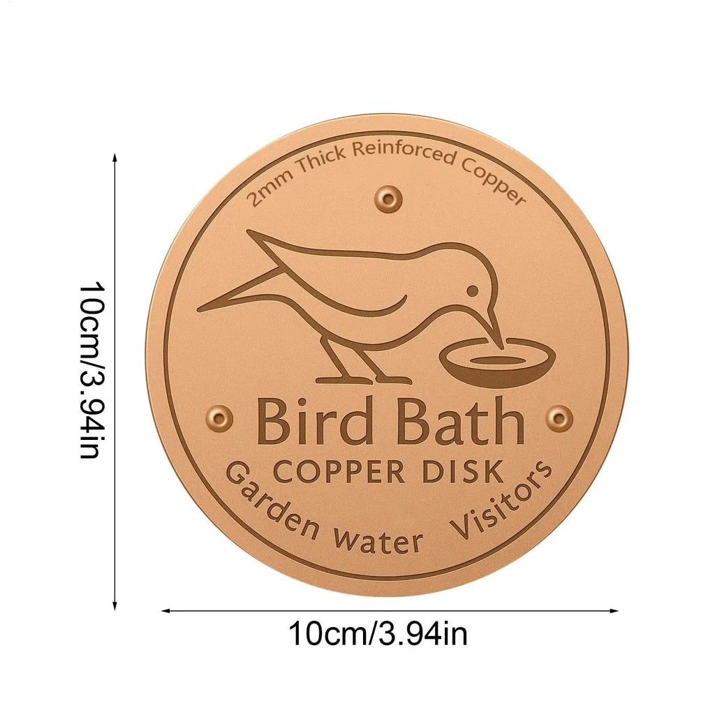 Copper Bird Bath Purifier Disk – Triple-Point Cleaner Tray Bird Bath Accessory SPOT