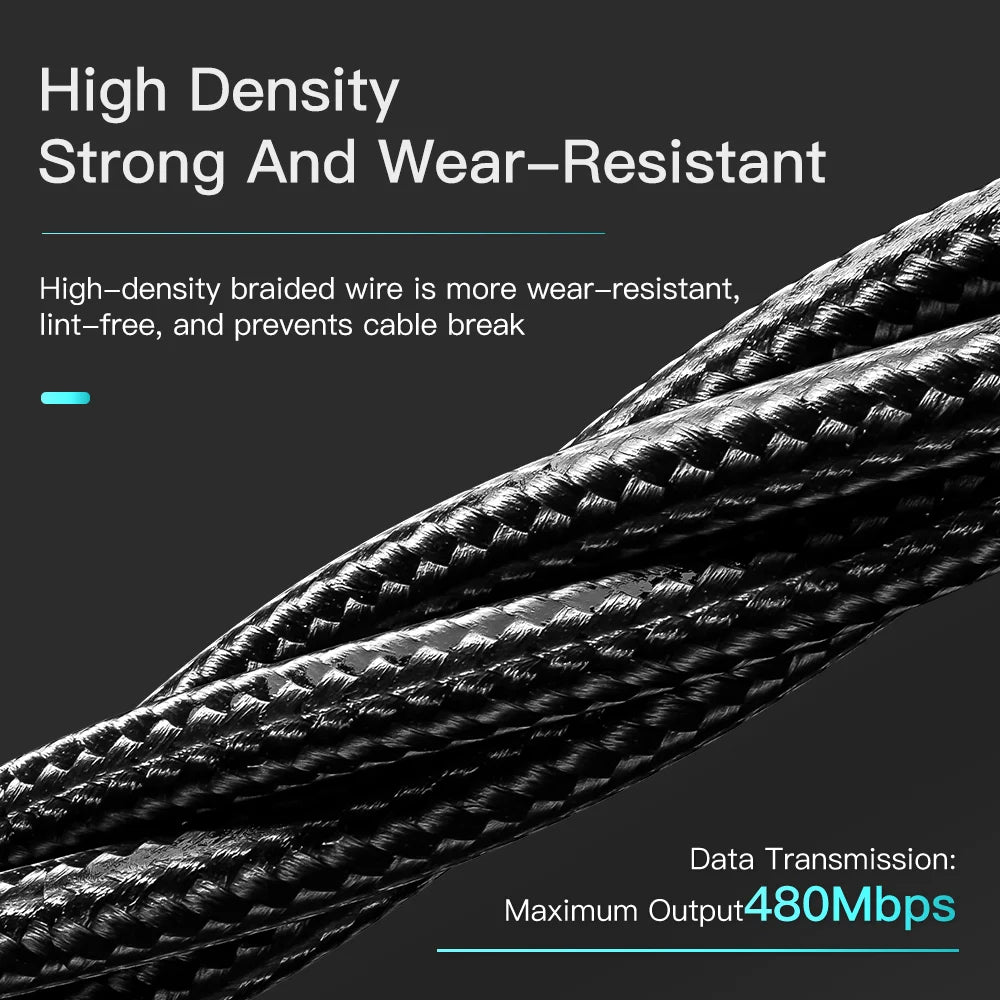 Essager Micro USB Fast Charging Cable – LED Braided 2.4A USB Charging Cable SPOT