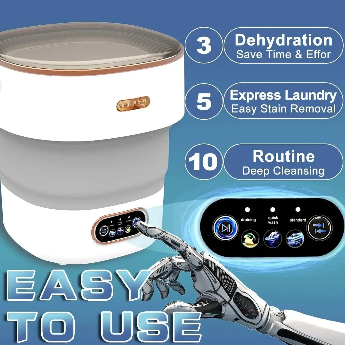 15L Portable Collapsible Washing Machine with Spin Dryer Portable Washing Machine SPOT
