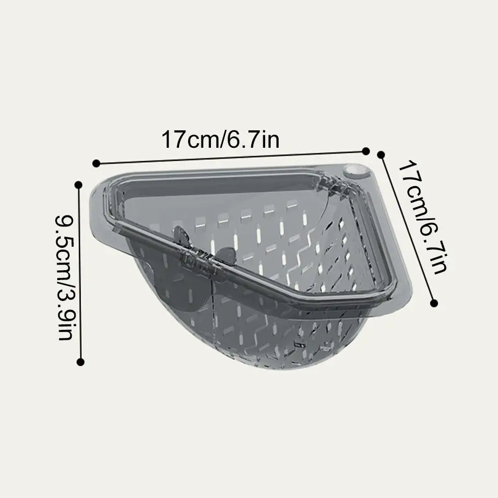 Magnetic Corner Sink Basket – No-Drill Triangular Drain Strainer Sink Drain Basket SPOT