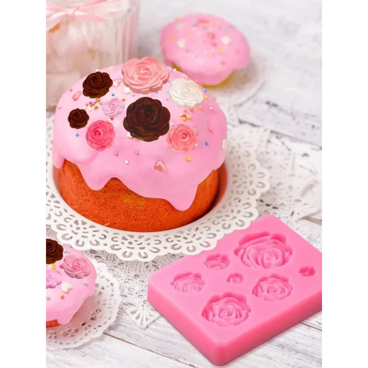 Rose Flower Silicone Mold – Reusable Baking & Craft Mould Silicone Baking Mold SPOT