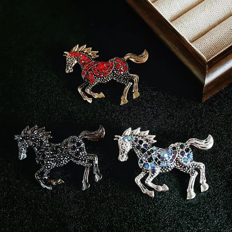 Rhinestone Horse Brooch – Zodiac Animal Lapel Pin for Women Brooch Lapel Pin SPOT
