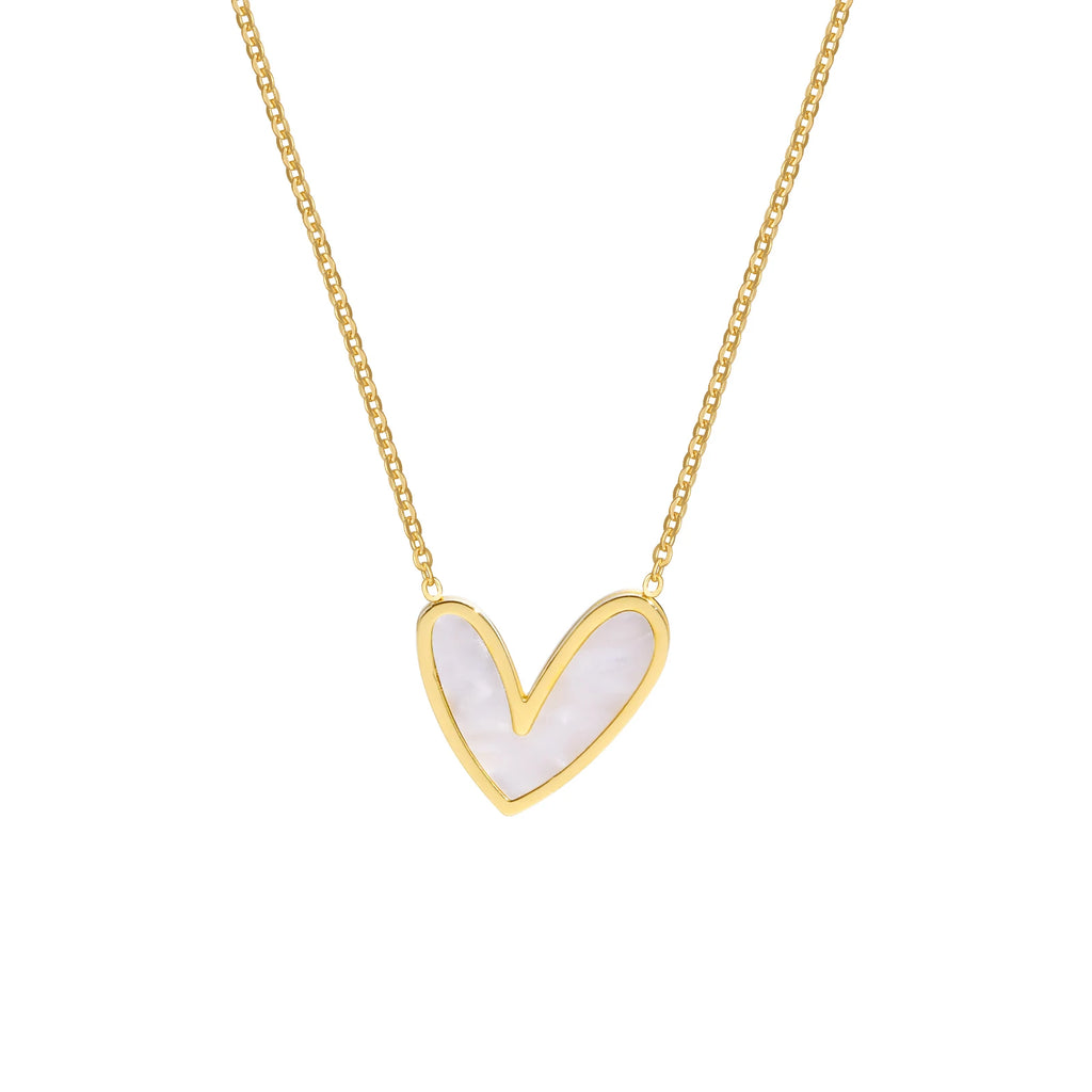 Heart Pendant Necklace – White Seashell Stainless Steel Women Pendant Necklace SPOT Default Title