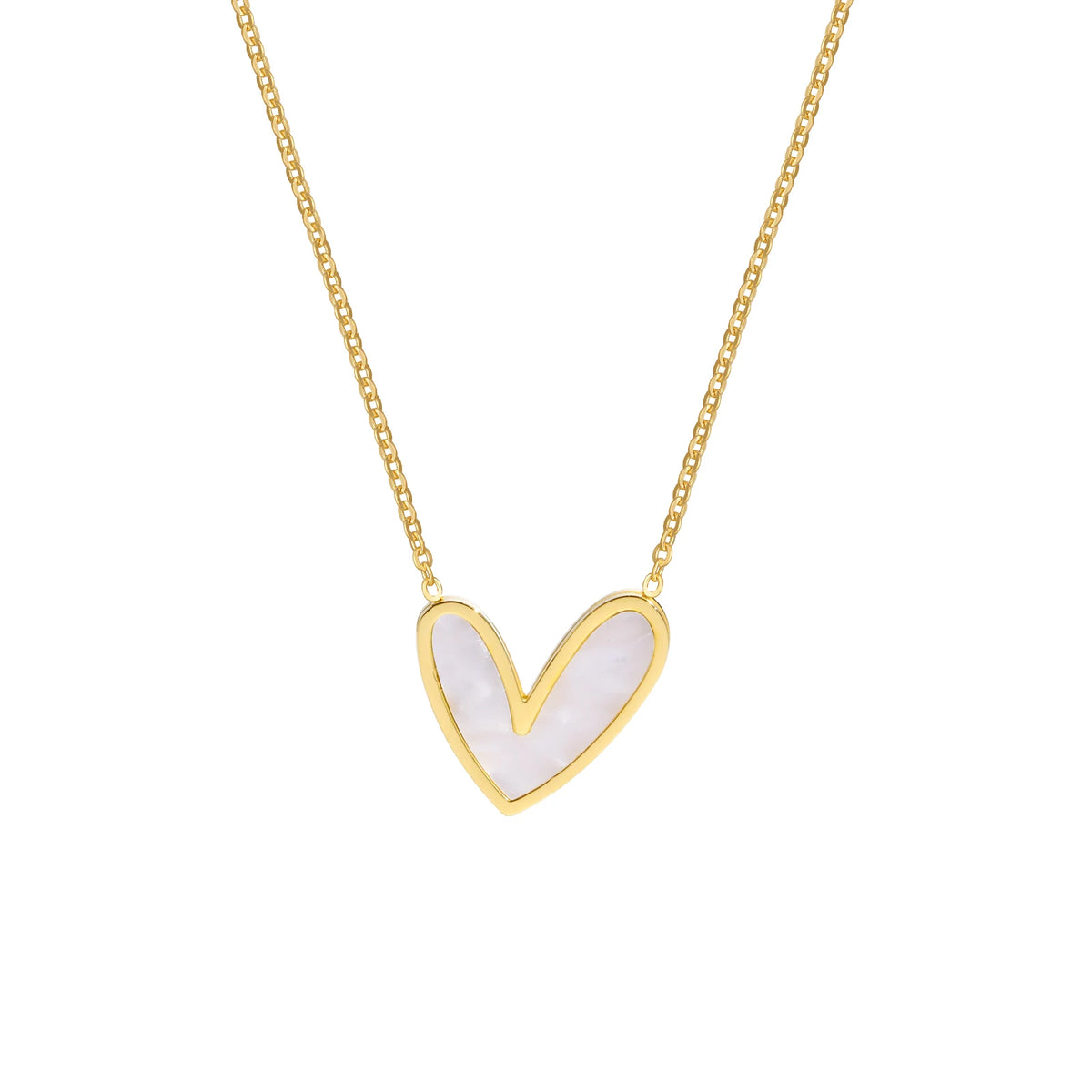 Heart Pendant Necklace – White Seashell Stainless Steel Women Pendant Necklace SPOT Default Title