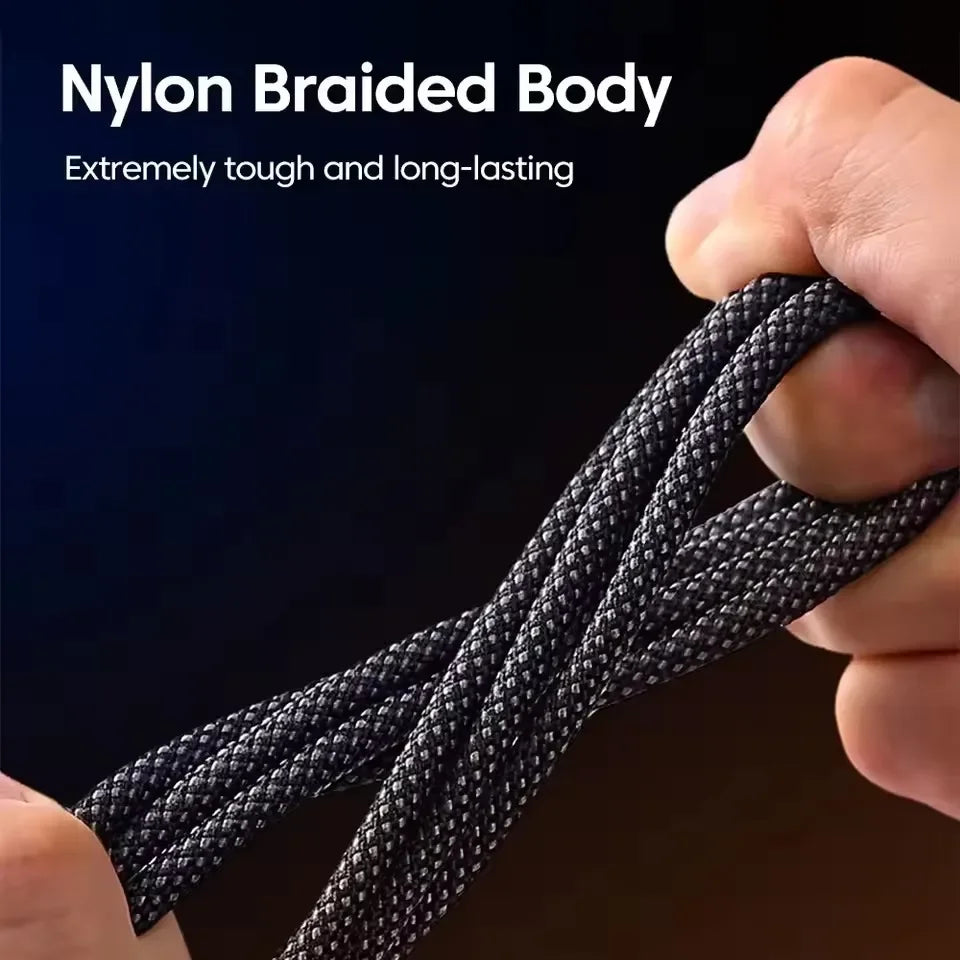 240W USB-C Fast Charging Nylon Cable with LED | 6A Type-C USB Charging Cable SPOT