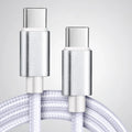 60W 5A USB-C Fast Charging Cable – Nylon Braided 1m/2m/3m USB-C Charging Cable SPOT White 2m