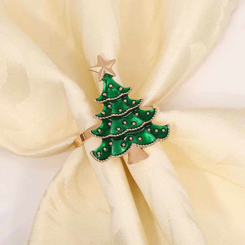 6-Pack Christmas Napkin Rings – Festive Xmas Table Decor Holiday Napkin Rings SPOT