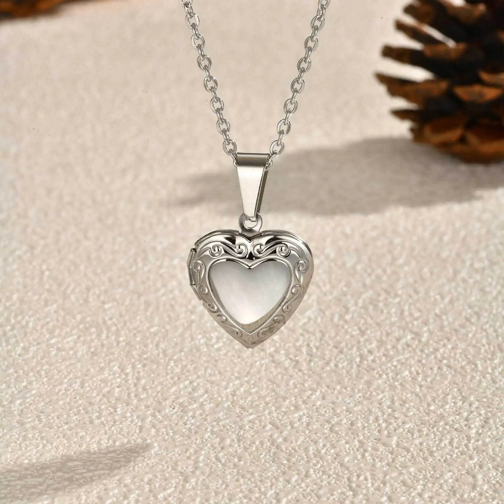 Cubic Zirconia Heart Locket Necklace – 18K Gold Plated Women Heart Locket Necklace SPOT PN-1364S 20inch