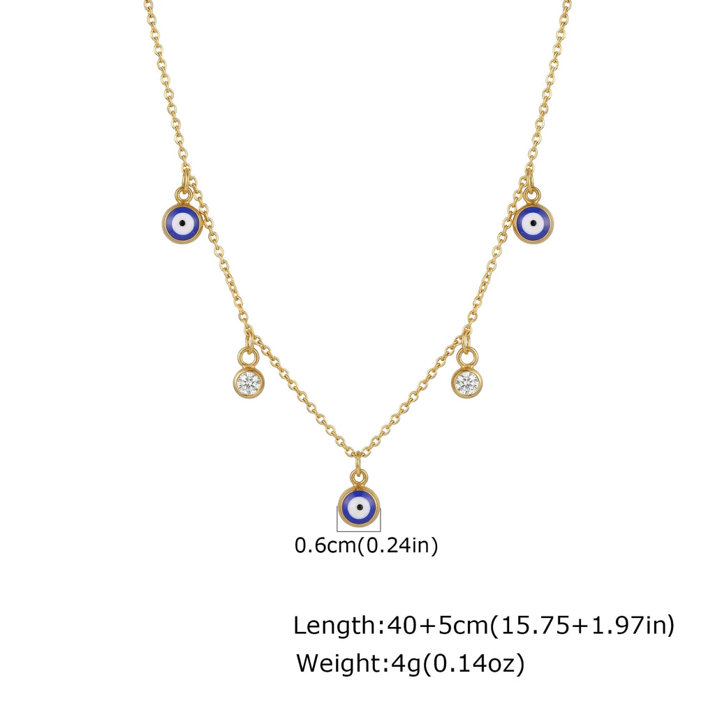 Evil Eye Pendant Necklace – Stainless Steel Cubic Zirconia Pendant Necklace SPOT NC-2585G