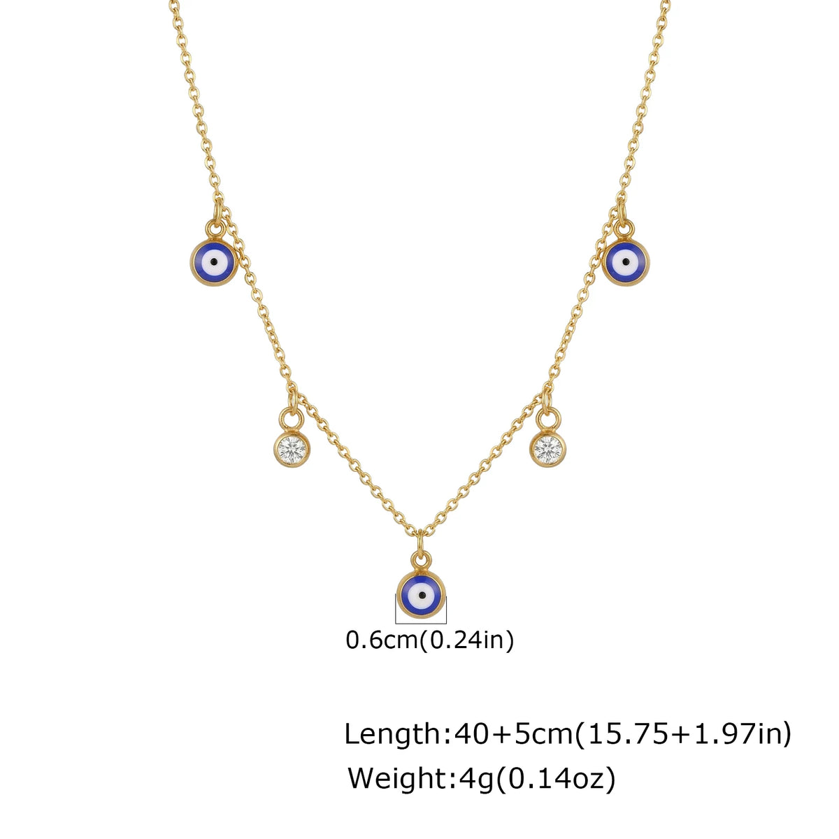 Evil Eye Pendant Necklace – Stainless Steel Cubic Zirconia Pendant Necklace SPOT NC-2585G