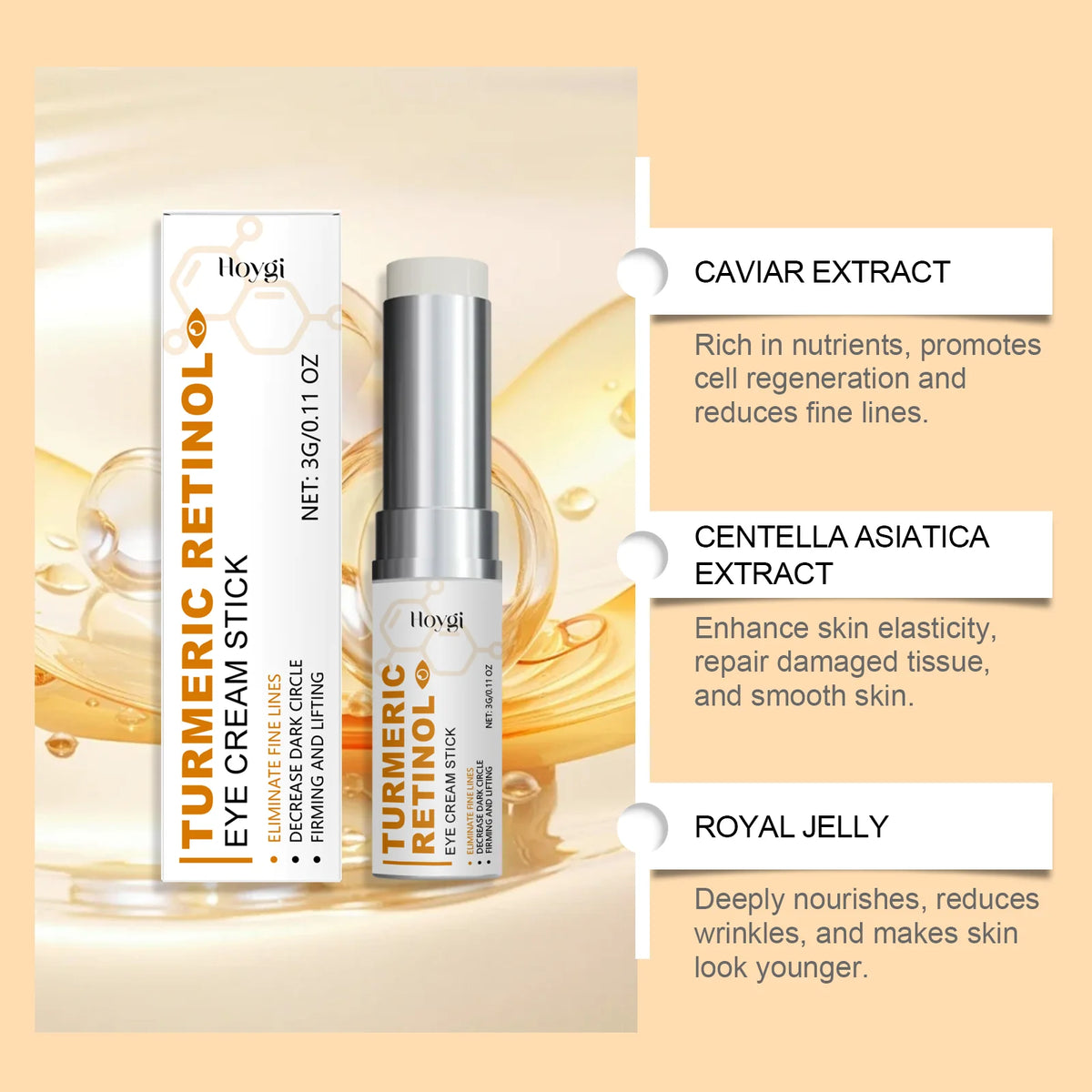 Hoygi Turmeric Retinol Eye Cream Stick – Brighten & Firm Eye Cream Stick SPOT