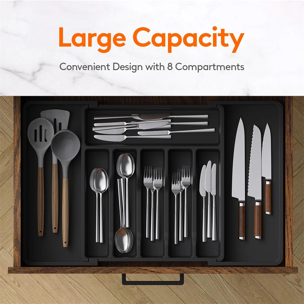 Expandable Silverware Drawer Organizer – Adjustable Utensil Tray Utensil Drawer Organizer SPOT