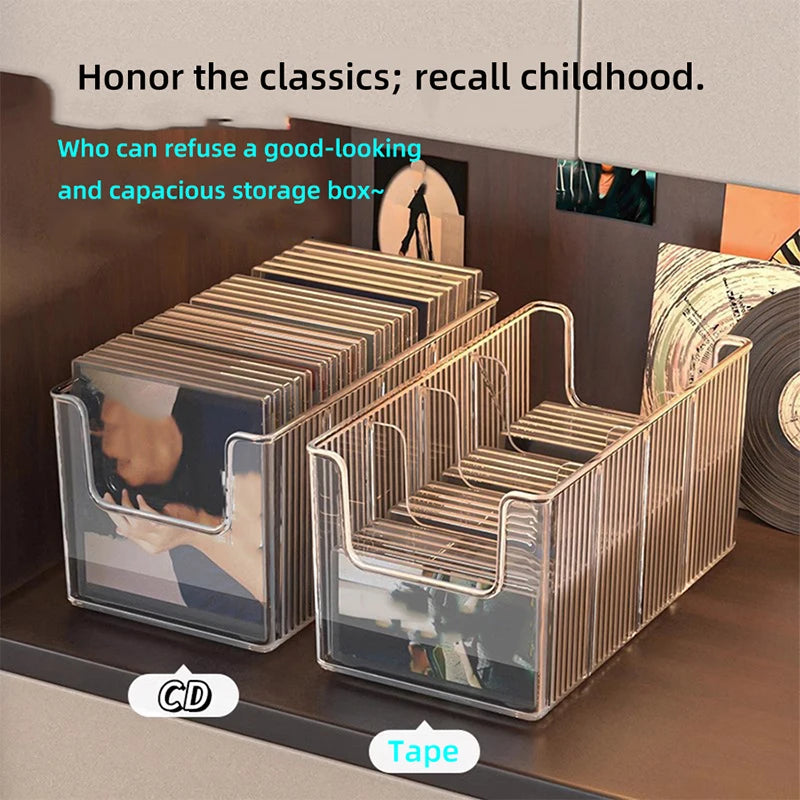 Desktop CD & Disc Storage Box – Clear PET Organizer Rack Disc Storage Box SPOT