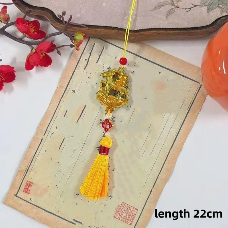 2027 Goat Year Chinese New Year Hanging Ornament | Gold & Red Festive Hanging Ornament SPOT A11