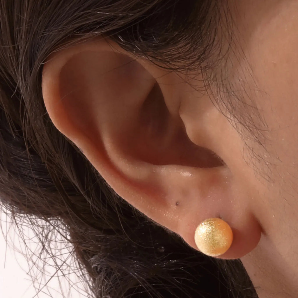 8mm 18K Gold Ball Stud Earrings – Stainless Steel, Nickel-Free Ball Stud Earrings SPOT